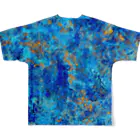 Margaret PaintingのYonagusuku Blue フルグラフィックTシャツの背面