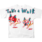 ボンボヤージュショップのtake a walkなタツマキボタン フルグラフィックTシャツの背面