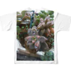 ミクロの雨の中の多肉植物 All-Over Print T-Shirt :back