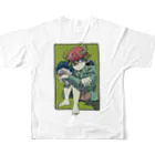 怪獣流通センターの独りぼっち怪獣と花束（奇跡） All-Over Print T-Shirt :back