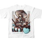 月蝕ざっか店＠SUZURI🇺🇦のChocomint*Holic（For Backprint） All-Over Print T-Shirt :back