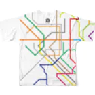 浅草車輌製作所車輌基地のEveryday Route Color All-Over Print T-Shirt :back