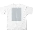 rilybiiのWhite Flower babygrayBlue フルグラフィックTシャツの背面