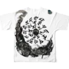 瞑書家　好朶かおりの不動明王龍炎 All-Over Print T-Shirt :back