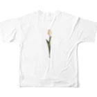 rilybiiのcream tulip All-Over Print T-Shirt :back