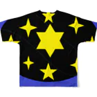 みょん-みょんの星々の宇宙図ｋ フルグラフィックTシャツの背面