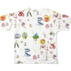 WAMI ARTのヲシテ文字いろいろ All-Over Print T-Shirt :back