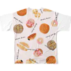 Michiru Kitchenのロゴ入りパン フルグラフィックTシャツの背面