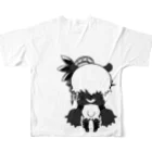 チラシの裏の湯引きのGothPan:monochrome All-Over Print T-Shirt :back