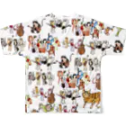 平和と書いて猫と読むの猫と読んで平和と書く All-Over Print T-Shirt :back