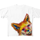 ホップステップジャンピングののぞき込むキツネ All-Over Print T-Shirt