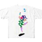 fig-treeの水玉の女01 フルグラフィックTシャツ