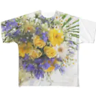poppoのflower-1 フルグラフィックTシャツ
