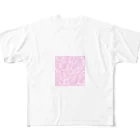 VamoVamoのピンク牛柄/pink cow pattern  フルグラフィックTシャツ