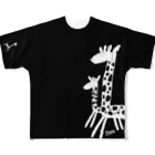 河野広明のお店の白黒キリン All-Over Print T-Shirt