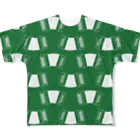 杜の魚のアコーディオン（緑） フルグラフィックTシャツ