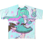 モナ子のメカクレチョコミントさんとメロンクリームソーダ フルグラフィックTシャツ