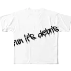 晃星🐢ﾀｰｶﾞﾝ銭亀の楽しいときはゴミ フルグラフィックTシャツ