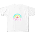 YUuKIのpeace フルグラフィックTシャツ