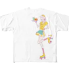 Panda to numechanのダイナーガール(キュート) All-Over Print T-Shirt