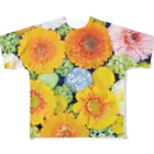 poppoのflower-3 フルグラフィックTシャツ