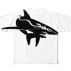 boldandnewのracing shark_No.002_BK All-Over Print T-Shirt