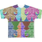 George's Storeの遮光器土偶 - Pop Art ver. フルグラフィックTシャツ