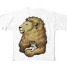 もけけ工房 SUZURI店のカブと獅子(カラー) フルグラフィックTシャツ