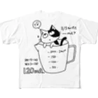 ばんちゃ🐱にゃんこ恩返しショップの計量カップにゃんこ All-Over Print T-Shirt