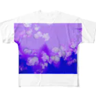 薄墨はコーヒーがすき。の海月【紫】 All-Over Print T-Shirt