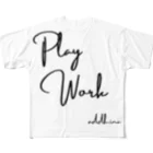 ADD Humanの_Play Work_ add Human Tshirt  All-Over Print T-Shirt