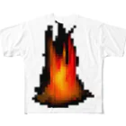 chicodeza by suzuriの焚き火のピクセルアート All-Over Print T-Shirt