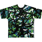 HIDEPAINT　SUZURI店のLucken(楽園) All-Over Print T-Shirt