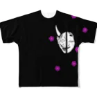 OzakiShopの能面×桜 フルグラフィックTシャツ