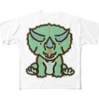 segasworksのトリケラちゃん（お座り正面） All-Over Print T-Shirt