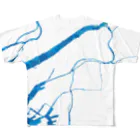 cuuyabowの大阪・水の都／モザイクブルー All-Over Print T-Shirt