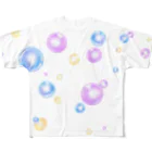 クロの店のしゃぼん玉と街並み All-Over Print T-Shirt