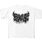 忍太郎の四字熟語 - 因果応報 Death Metal Logo デスロゴ  フルグラフィックTシャツ