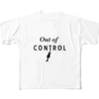 ネコグラシの制御不能の猫ちゃん（黒文字） フルグラフィックTシャツ