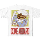 幸うさ.comの羅針盤と宇宙と船長うさぎ All-Over Print T-Shirt