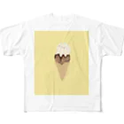 さきまるらんどのバニラアイスのバニラちゃん🍨 フルグラフィックTシャツ