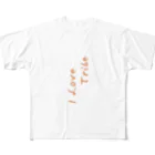 ミラくまのI LOVE Tribe 縦文字 All-Over Print T-Shirt