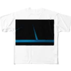 山本浩生美術商店の信号、白線、そして月 フルグラフィックTシャツ