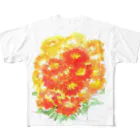 SUZURI.KEY-CHANの7月17日の誕生日花は「百日草」です！ All-Over Print T-Shirt