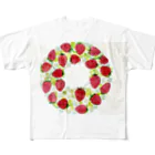 nonbirieartのりゑ乃墨画リース All-Over Print T-Shirt