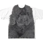 【CPPAS】Custom Pet Portrait Art Studioのニューファンドランドの子犬 All-Over Print T-Shirt