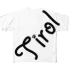 ピノとチロルのグッズ屋さんのTirolブランドロゴ フルグラフィックTシャツ