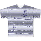 dizzyのNavy Stripes All-Over Print T-Shirt