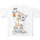 nya-mew（ニャーミュー）のヘイ！ミカジューいっちょう！ All-Over Print T-Shirt