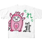 higemaru shopのにゃんコーエン３ フルグラフィックTシャツ